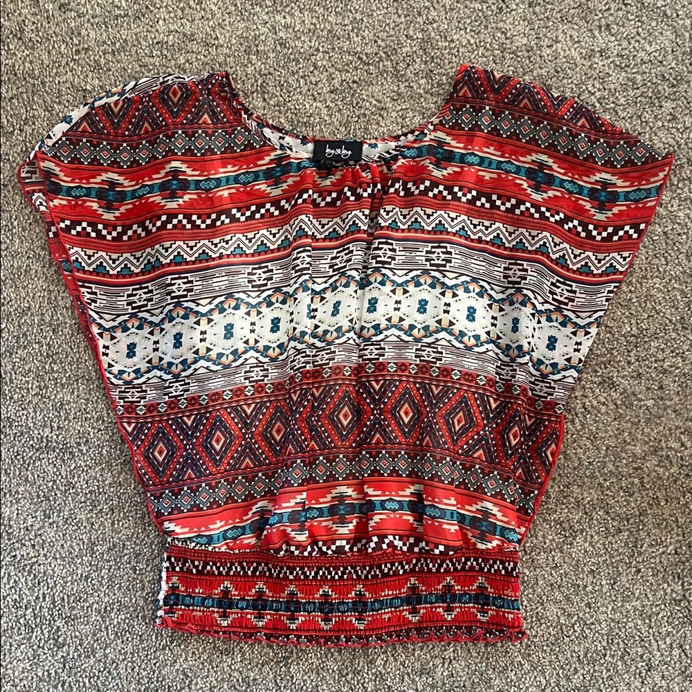 by & by Patterned Blouse Size M